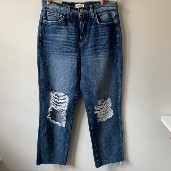 L'AGENCE Adele High-Rise Cropped Stovepipe Jeans Sz 26 - Picture 6 of 10